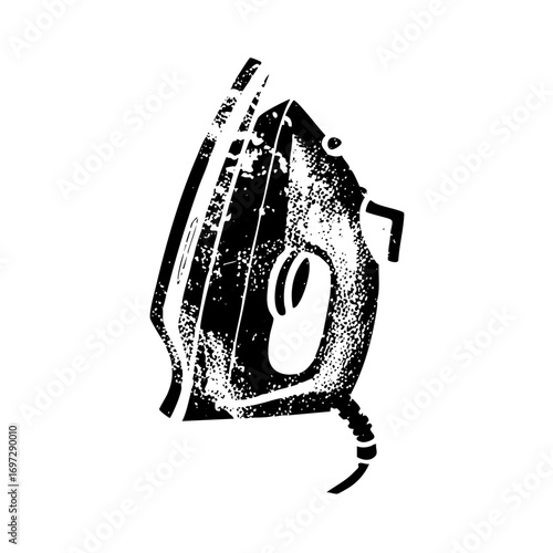 Vector Distressed iron appliance with cord