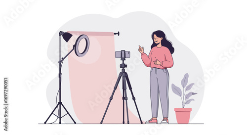 Professional Studio Lighting Equipment Setup for Photography or Video