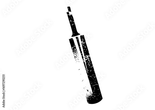 Vector Abstract black silhouette of a broken cricket bat.