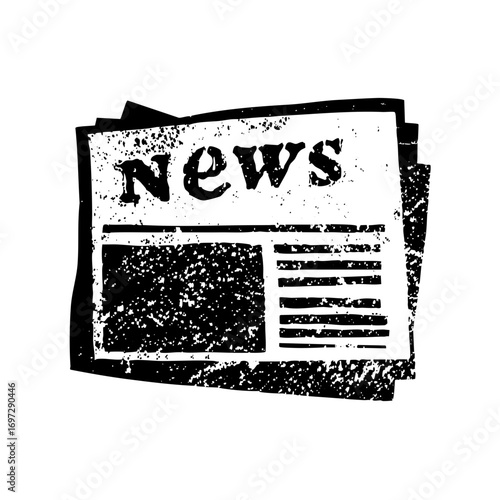 Vector Distressed newspaper with prominent News typography.