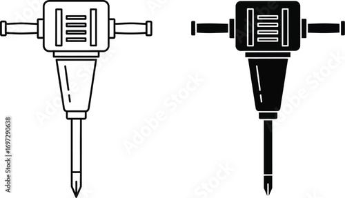 Jackhammer tool construction equipment vector image editable vector