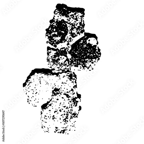 Vector Abstract stone formation with textured details.