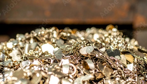 Close-up of a pile of scrap metal jewelry
