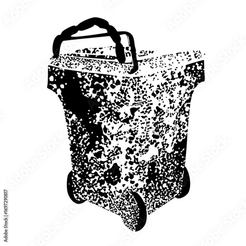 Vector Rolling container with speckled texture .