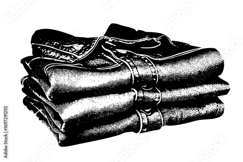 Vector Folded denim jeans stack