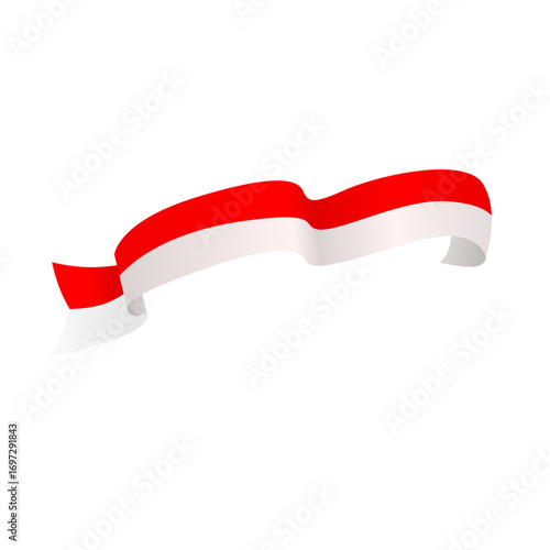 Free Download Waving Ribbon with Indonesian Flag Colors - GFXLoad