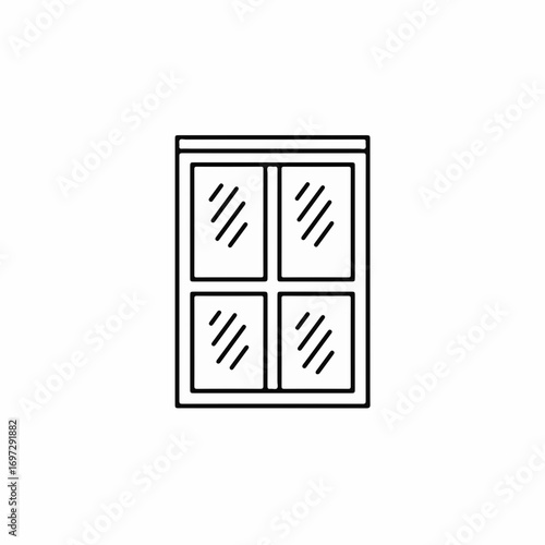 Modern minimalist window icon representing architectural design and home renovation projects, perfect for interior design concepts.