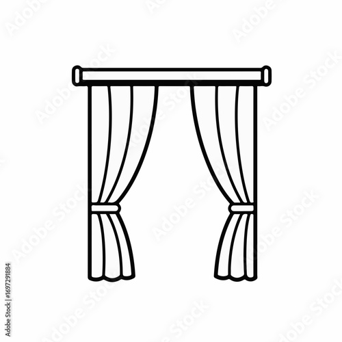 Elegant drapery or stage curtains invitingly parted, creating anticipation for a revealing moment or performance.