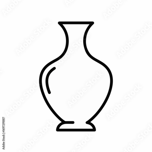 Elegant classic vase outline artistic design for home decor and interior design projects, showcasing timeless ceramic artistry