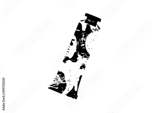 Vector Abstract black silhouette of a stylized figure.