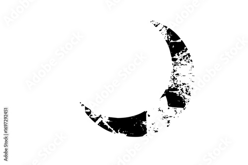 Vector Abstract moon with textured edges.