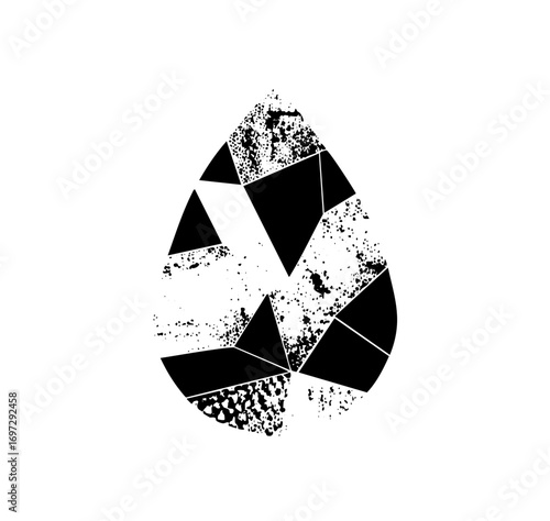 Vector Abstract geometric shapes form a fragmented circular .