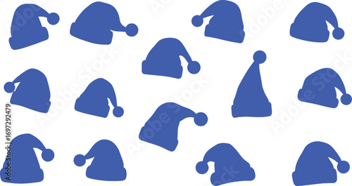 Santa hats background christmas holiday celebration editable vector