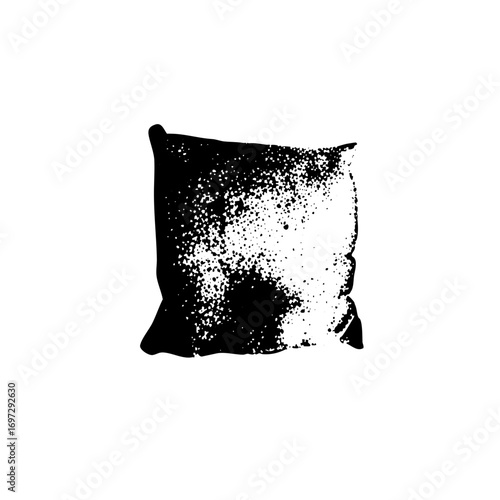 Vector Distressed square pillow with a textured effect.