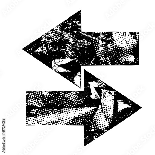 Vector Interlocking left and right arrows depict opposing directions.