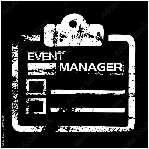 Vector Distressed clipboard with Event Manager text.