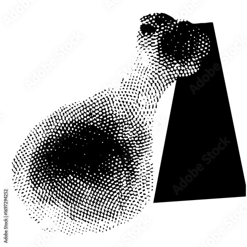 Vector Abstract dissolving form and geometric shape .
