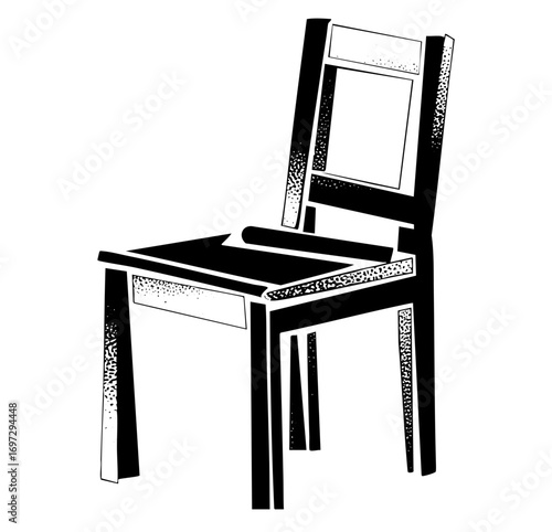 Vector Minimalist chair with dotted texture