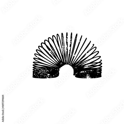 Vector Black silhouette of a classic spring toy.