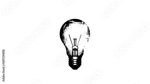 Vector Detailed of a glowing lightbulb .