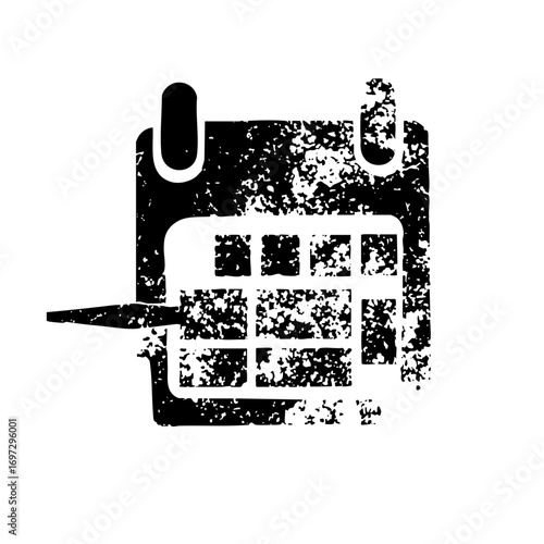 Vector Distressed calendar displays scheduled appointments.