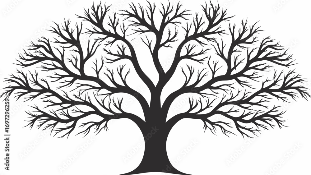Obraz premium Striking silhouette of a bare tree, symbolizing growth, nature, and life's cycles