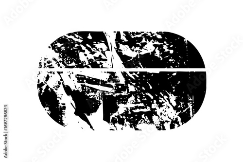 Vector Abstract divided face with textured shapes