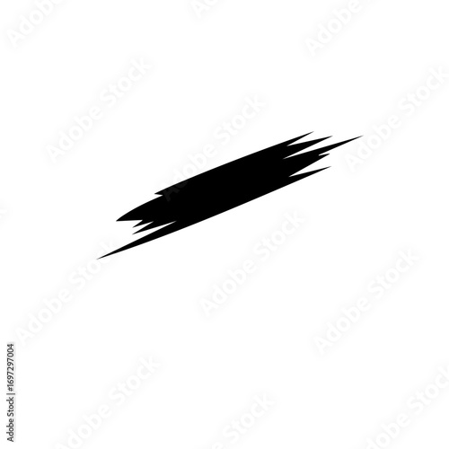 Vector Abstract black slash with jagged edges.