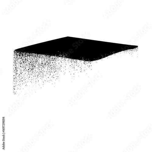 Vector Abstract black shape with dissolving dot