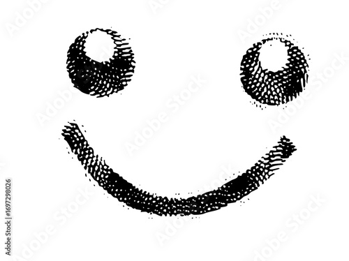 Vector Hand-drawn style face with dotted texture.