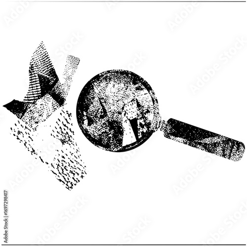 Vector Abstract of a globe and airplane with a distressed texture.
