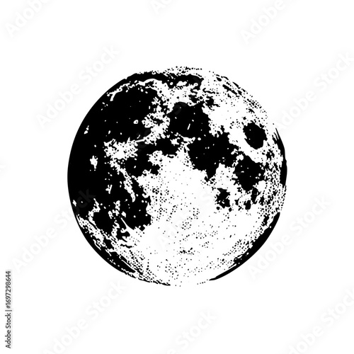 Vector Detailed monochrome of a lunar surface.