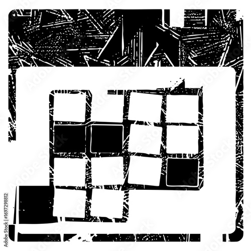 Vector Geometric building with abstract frame.