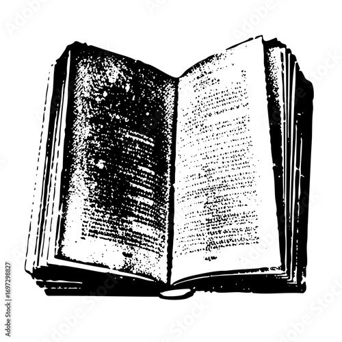 Vector Open book with detailed pages