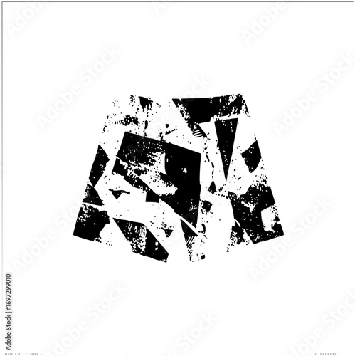 Vector Abstract fragmented shapes create a dynamic distressed .