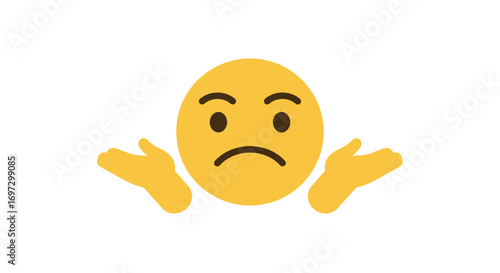 Confused emoji with hands up symbolizing uncertainty and misunderstanding