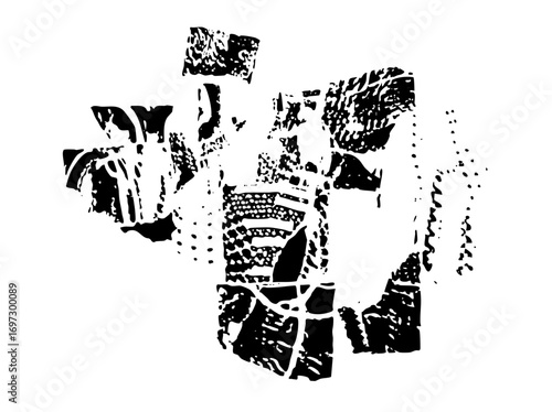 Vector Abstract camera with textured shapes