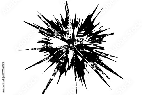 Vector Dynamic burst of jagged spiky shapes creates an energetic explosion.