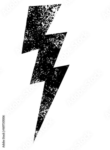 Vector Distressed black lightning bolt vector .