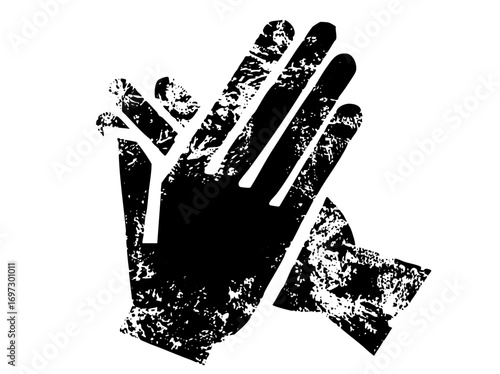 Vector Distressed handprint conveys a sense of warning or protection.