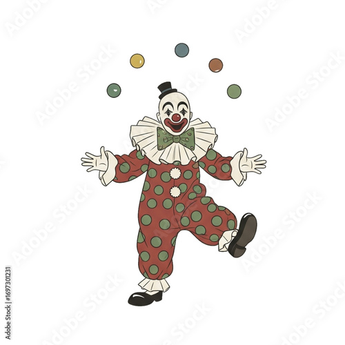 funny clown with balls