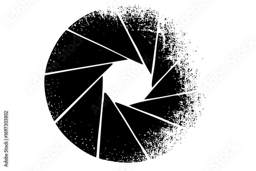 Vector Abstract aperture with distressed texture.