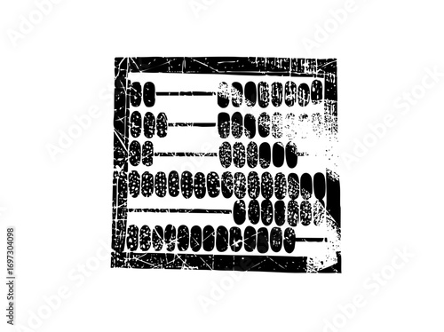 Vector Abstract arrangement of oval shapes with linear connectors.
