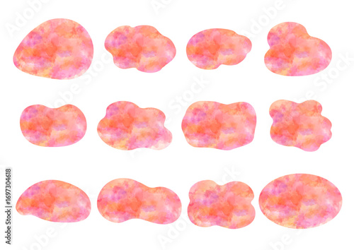 水彩風フレームセット・流体シェイプ