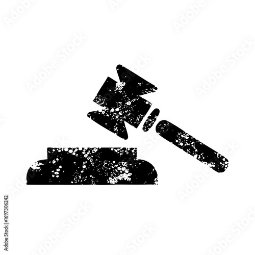 Vector Black gavel and sound block depicts legal justice.