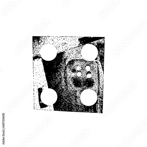 Vector Abstract canine portrait with circular elements