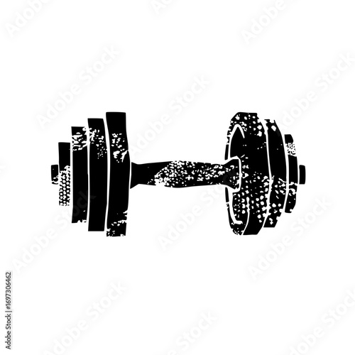 Vector Black dumbbell with textured details