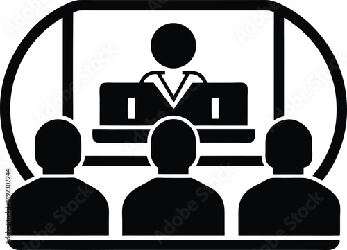 Online training session vector icon.