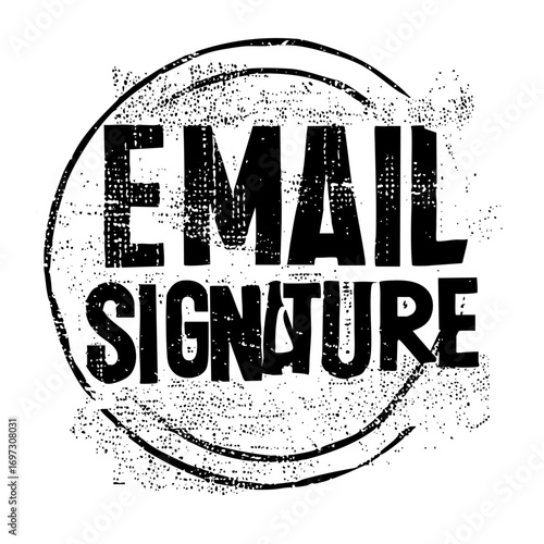Vector Distressed circular stamp with Email Signature text.