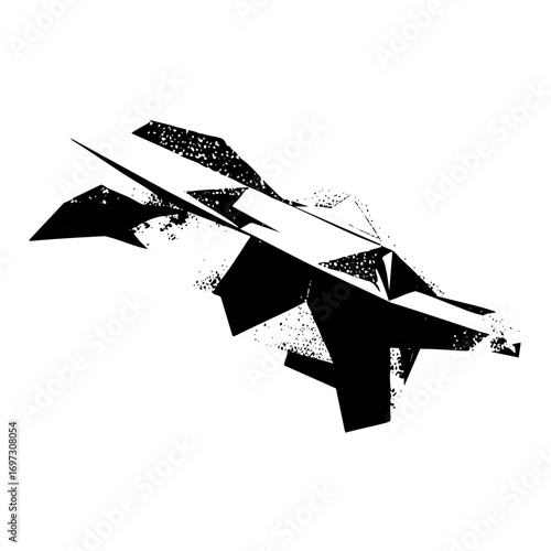 Vector Abstract black shapes create a dynamic fragmented composition.